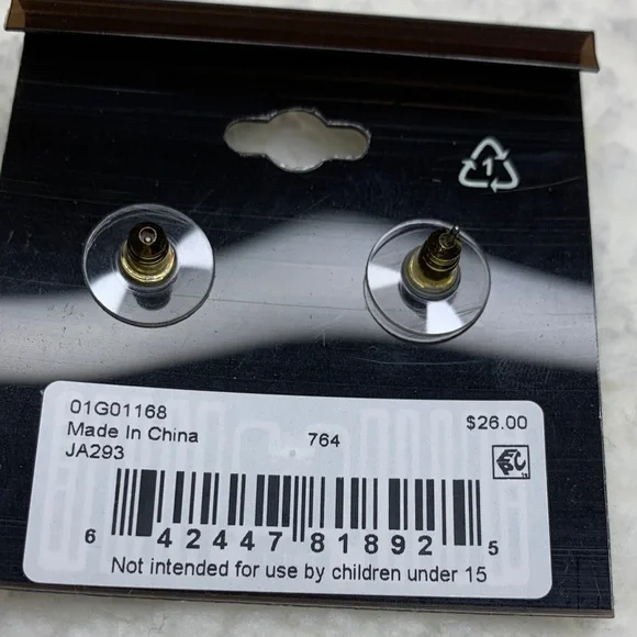 Anne Klein Gold Tone and Purple Tone Earrings - Picture 4 of 5